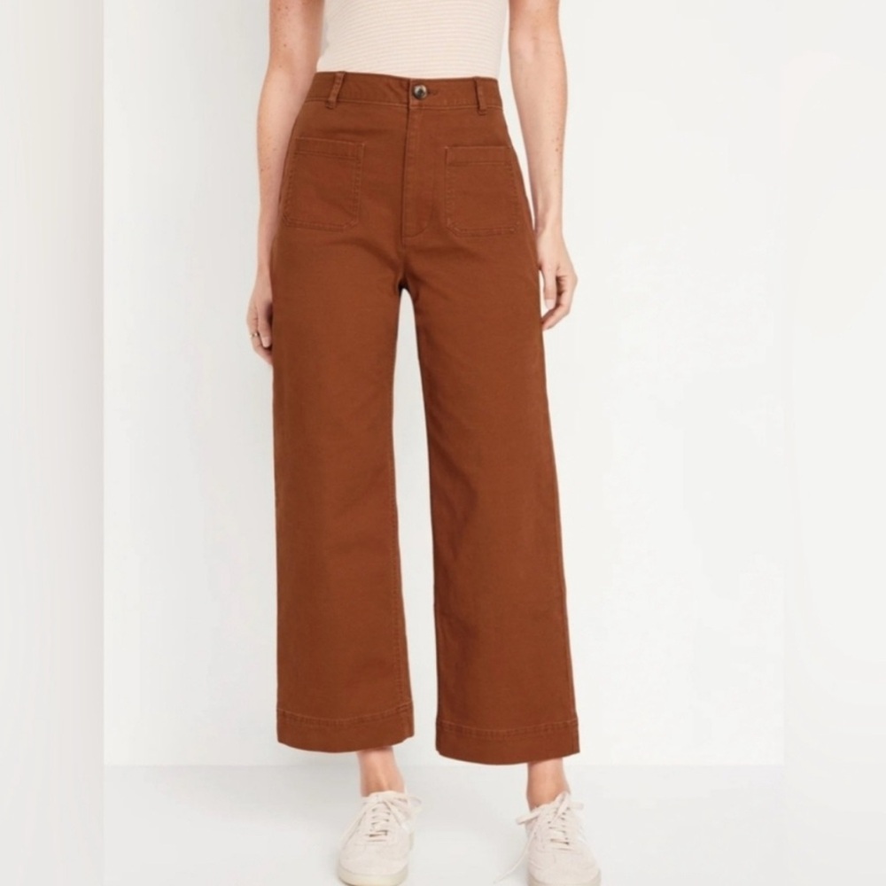 Old navy Wide-Leg cropped chinos NWT